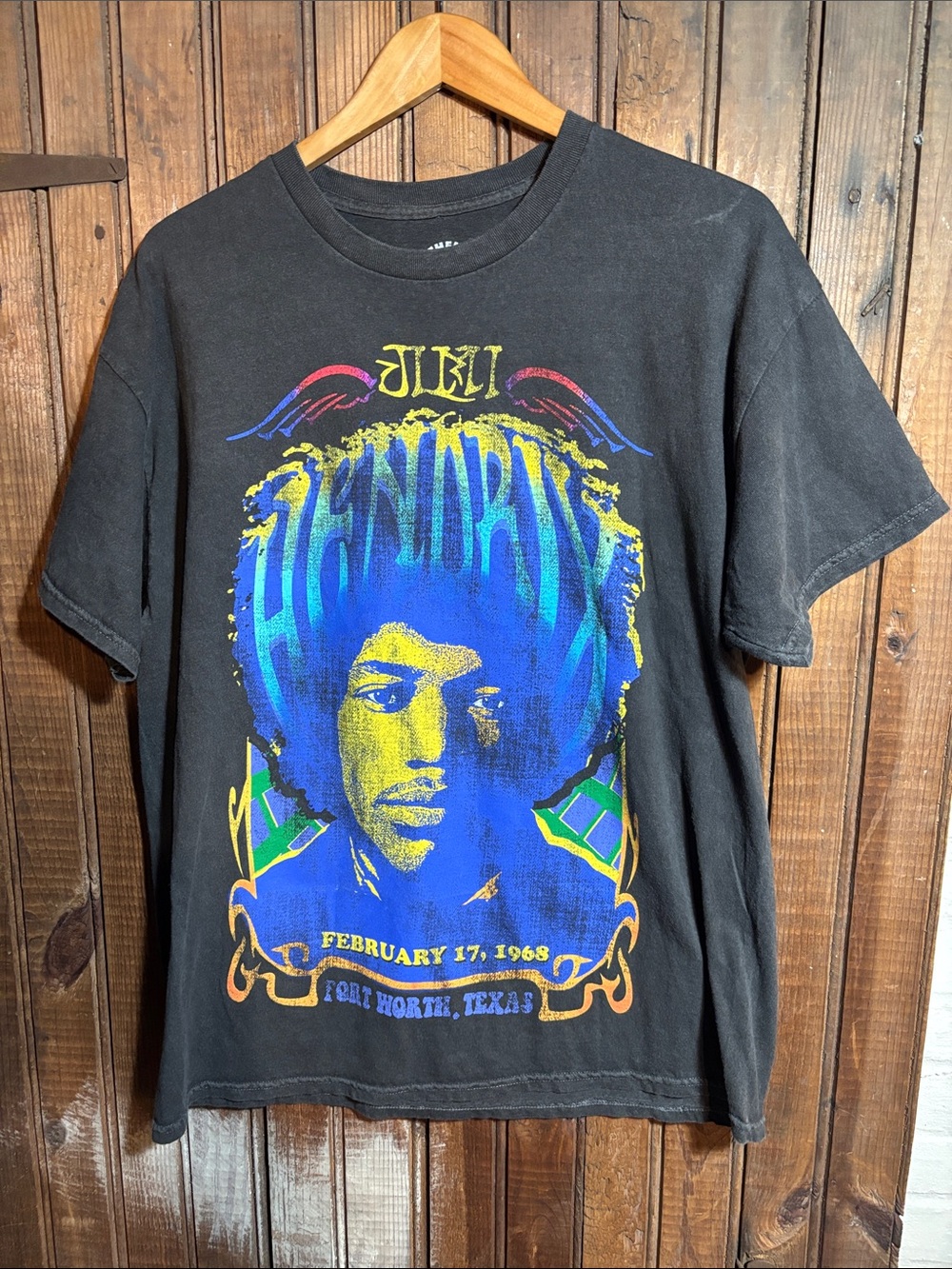 Black Graphic Jimi Hendrix  Tee - Black